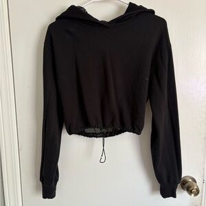 Black Cropped Hoodie